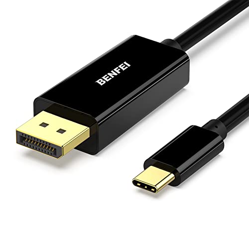 BENFEI USB C to DisplayPort 10 Feet Cable(8K@60Hz 4K@144Hz), USB Type-C to DP Adapter [Thunderbolt 3/4 Compatible] with iPhone 15 Pro/Max, MacBook Pro/Air 2023, iPad Pro, iMac, S23, XPS 17 and More - size: 10 Feet, style: Black(ABS Shell)