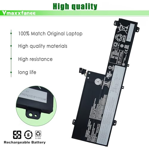 L19M3PD6 52.5WH Laptop Battery Replacement for Lenovo Flex 5-15IIL05 5-14ARE05 5-14IIL05 81X2 82DF Series Notebook L19L3PD6 L19C3PD6 L19D3PD6 SB10X49074 SB10X49076 11.55V 4550mAh - size: 10.23*3.34*0.39 inch L19M3PD6