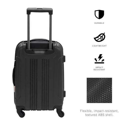 Kenneth Cole REACTION Out of Bounds Lightweight Hardshell 4-Wheel Spinner Luggage, Charcoal, 20-Inch Carry On - color: Charcoal, size: 20-Inch Carry On