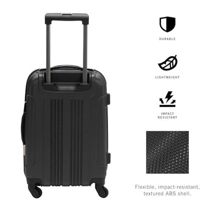 Kenneth Cole REACTION Out of Bounds Lightweight Hardshell 4-Wheel Spinner Luggage, Charcoal, 20-Inch Carry On - color: Charcoal, size: 20-Inch Carry On