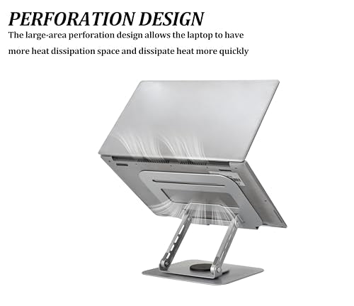 Laptop Stand Ergonomic Design, Adjustable Angel and Height, Foldable fits for laptops, notebooks up to 17.3 Inch (Silver) - color: Silver