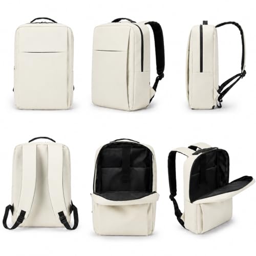 Laptop Backpack for Women & Men, 15.6" Laptop and Tablet Bag with Computer Compartment – Lightweight, Durable Travel & Work Backpacks, Beige - color: Backpack 01 Beige