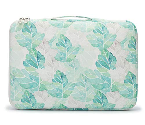 Kinmac 360° Heavy Duty Protective Laptop Sleeve Case Bag Cover with Handle for MacBook Air 13 inch,iPad Pro 13 inch and 13.3 inch HP,Dell,Lenovo,Asus,Acer Laptop (Green Leaf) - color: Green Leaf, size: 12 inch-13.3 inch