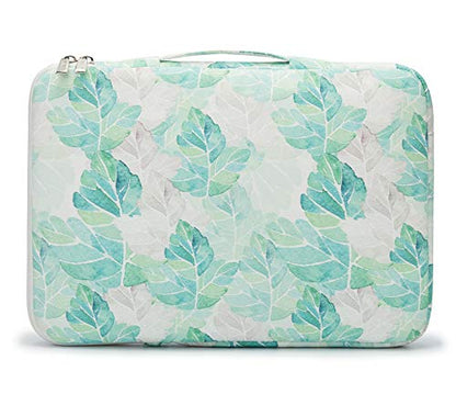 Kinmac 360° Heavy Duty Protective Laptop Sleeve Case Bag Cover with Handle for MacBook Air 13 inch,iPad Pro 13 inch and 13.3 inch HP,Dell,Lenovo,Asus,Acer Laptop (Green Leaf) - color: Green Leaf, size: 12 inch-13.3 inch