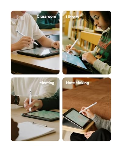 Metapen Pencil Air8 Pro for iPad 2018-2026, Ultra-Quiet, 2X Fast Charging, Palm Rejection Stylus Pen for iPad a16/11/10/9/8/7/6th Gen, Pro 12.9/11/13-inch M4, Air 3/4/5/M2/M3/M4, Mini 5/6th - style: Air8 Pro