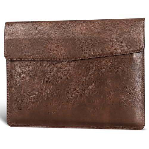 16" Leather Laptop Sleeve for MacBook Pro 16" M5-M1 Pro/Max Case | Premium Leather Laptop Cover for MacBook Air 15" ,Magnetic Buckle Closure Computer Protective Bag,Dark Brown - color: Dark Brown, size: for MacBook Pro 16"/ Air 15"