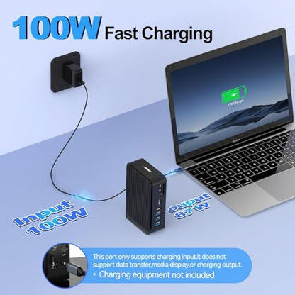USB C Docking Station,16-in-1 Triple Display Universal Laptop Docking Station with Dual 4K HDMI/DP, 6XUSB-A,USB-C(10Gbps), RJ45, Audio,100W PD, SD/TF for Window,Mac OS