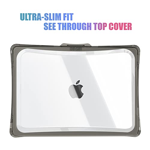 IBENZER Hexpact Protective MacBook Air 13 inch Case M5 2026 M4 2025 M3 M2 2024-2022 A3449 A3240 A3113 A2681, Heavy Duty Case & KeyboardCover & ScreenFilm, Gray, HPE-KK-GY+2 - color: Gray