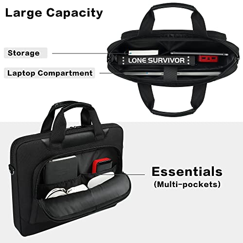 DOMISO 15-15.6 Inch Laptop Bag Business Briefcase Laptop Case Compatible with Lenovo 15.6" Ideapad 330/16" MacBook Pro/HP EliteBook 850 G3/Envy x360 15/Latitude 3580/Acer Chromebook/Asus,Black - color: Black, size: 15 - 15.6 Inch