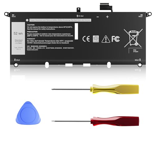 52Wh DXGH8 Battery Replacement for Dell XPS 13 9370 9380 7390 Inspiron 13 7000 7390 7391 2-in-1 5390 5391 7490 Latitude 3301 XPS13-9370 Vostro 5390 5391 Series G8VCF HK6N5 0H754V P82G 7.6V - size: 10.13 x3.88 x0.18inch DXGH8 BATTERY