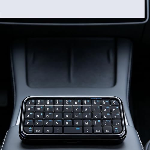 ciciglow Small Keyboard, Bluetooth Wired Dual Mode Compact Portable Rechargeable Silent Keys, with 300mAh Battery, for Laptop Tablet Phone Desktop (Backlit Black)