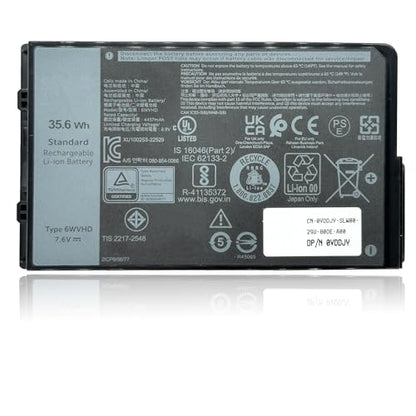 35.6Wh 6WVHD Laptop Battery Replacement for Dell Latitude 7230 Rugged Extreme Tablet T06H T06H001 Series Notebook FNW8F VDDJY 0VDDJY JM6CX 0JM6CX 451-BDDY 7.6V 4457mAh - size: 4.1*2.3*0.3 inch 6WVHD