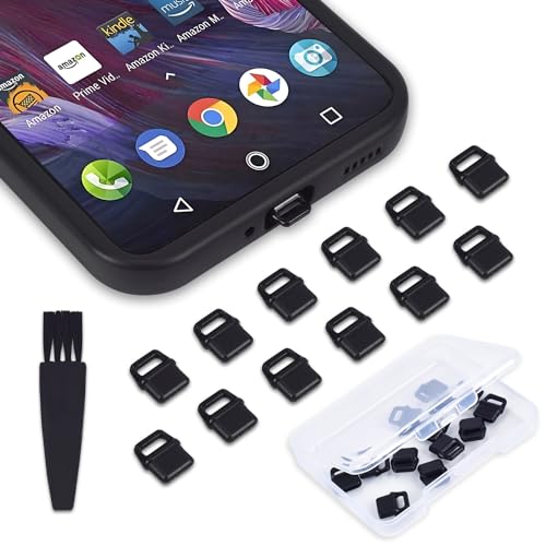 12PACK USB C Anti Dust Plug with Easy-Grip Tab Compatible with iPhone 17 16E 15 16 Plus Pro Max Samsung Galaxy S24-S8, A54, Google Pixel 8 7, Cell Phone Dust Cover for All USB Type-C Ports - size: USB C Dust Plug