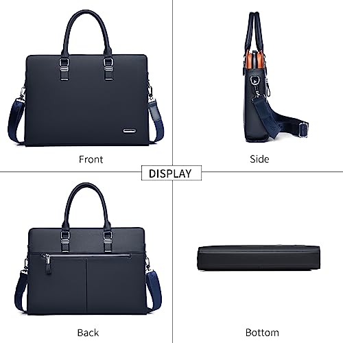 FSD.WG]Business Bag Leather Briefcase Shoulder Laptop Business Bag for Men - color: Blue(xl)