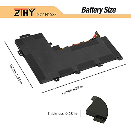 ZTHY C41N1533 Laptop Battery Replacement for Asus Q524U Q534U Q524UQ Q534UX | Q524UQK Q504UQ Q504UX Q534UXK Q534UX-BHI7T19 ZenBook Flip UX560UQK UX560UQ UX560UX UX560UX-FJ020R 15.2V 52Wh 3340mAh - size: 8.35*5.63*0.28 inch C41N1533