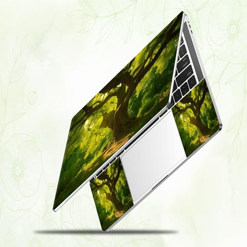 Laptop Skin Sticker Decal, Universal Reusable Vinyl Laptop Cover for 12" 13" 13.3" 14" 15" 15.4" 15.6" Notebook PC, Waterproof Scratch-Resistant with 2 Wrist Pads, Easy to Apply & Remove,Forest Tree - color: Forest Tree
