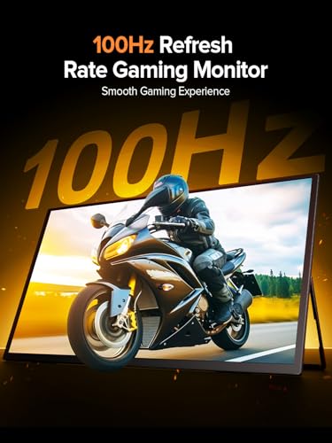 EVICIV Portable Monitor 100Hz 21.5”, 100% DCI-P3 QLED 1ms Gaming Monitor | FreeSync, 400Nits, USB-C & HDMI, VESA & Stand, Large Travel Second Screen for Laptop, Computer, Game Consoles - size: 21.5 Inches