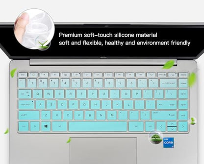 Keyboard Cover for 2023 14" HP Envy 2-in-1 14t-es000 14-es0013dx 14-es0033dx, HP 14" Laptop 14-ep 14-em 14t-ep000 14z-em000 14-ep000 14-ep0097nr 14-ep0145cl 14-em0047nr Keyboard Protector Skin - color: Ombre Mint