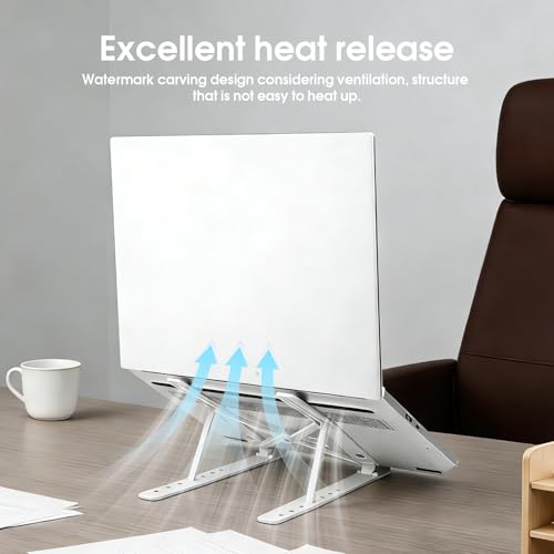 Portable Laptop Stand, Ergonomic Laptop Mount Support, Detachable Laptop Riser Notebook Holder Compatible with MacBook, Dell, Lenovo More 10-15.6" Laptops, Silver