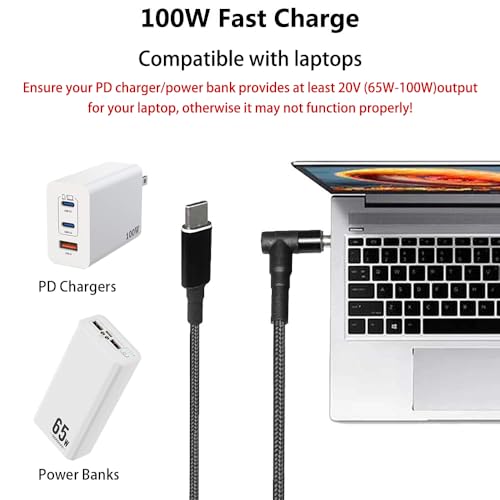 1 Pack 1m/3.28ft 100W 20V 5A USB-C Male to DC 4.0x1.7mm Hook Design Charging Cable|PD Fast Charge for Laptop (1m/3.28ft USB-C Male to DC4.0x1.7mm) - style: 1m/3.28ft USB-C Male to DC4.0x1.7mm