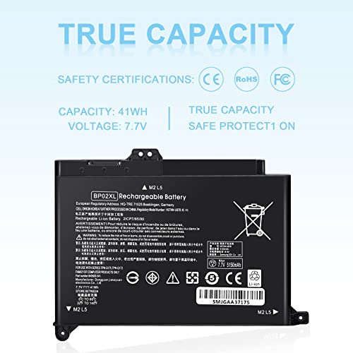 TSKYBEAR BP02XL 849909-850 Battery Compatible with HP Pavilion Laptop 15-AU 15-AW Series 15-AU057CL 15-AU030WM 15-AU063NR 15-AU123CL 15-AW002LA 15-AW053NR 15-AU091NR 15-AU023CL BPO2XL TPN-Q172 - size: BP02XL