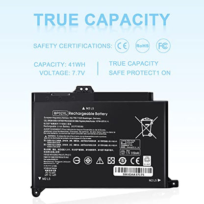 TSKYBEAR BP02XL 849909-850 Battery Compatible with HP Pavilion Laptop 15-AU 15-AW Series 15-AU057CL 15-AU030WM 15-AU063NR 15-AU123CL 15-AW002LA 15-AW053NR 15-AU091NR 15-AU023CL BPO2XL TPN-Q172 - size: BP02XL