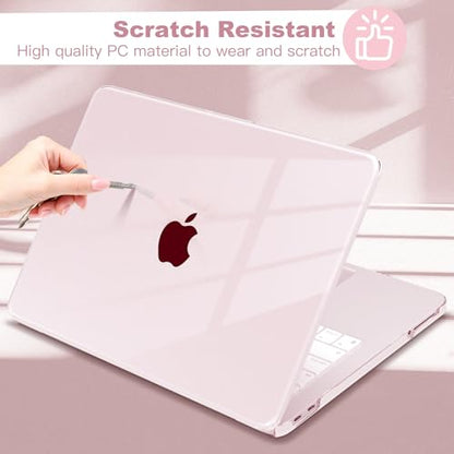 Compatible with MacBook Neo 13 inch Case 2026, Ultra-Thin Hard Shell Case & Keyboard Cover & Screen Protector & USB 3.0 Adapter, Crystal Blush - color: Crystal Blush