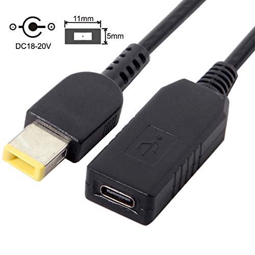 chenyang CY USB C to Rectangle ThinkPad X1 11.0 * 4.5mm Power Plug PD 65W Emulator Trigger Charge Cable - style: For Rectangle 20V