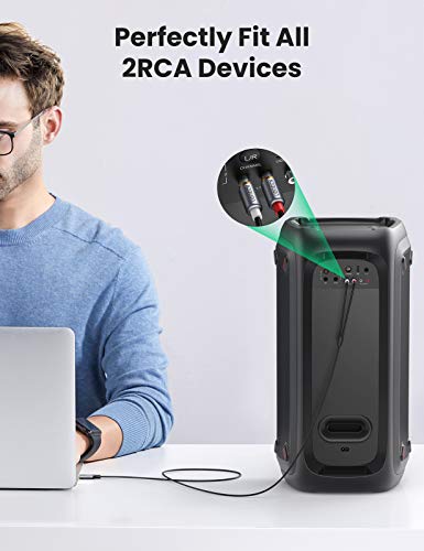 UGREEN USB C to RCA Audio Cable Type C to 2RCA Male Jack Plug Adapter 5FT | Connects USB C Phone Tablet to Car Stereo Speaker Amp, Compatible with iPhone 17 16 Pro Max/iPad Pro/Galaxy S26/Pixel 10 Pro