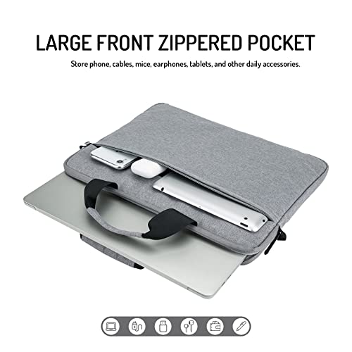 14-15 Inch Laptop Sleeve Bag Carrying Case Protective Computer Cover with Handle Shoulder Strap Compatible with 15 inch MacBook Air M5 M4 M3 M2 Acer ASUS HP Surface Dell Chromebook, Gray - color: Gray, size: 14"-15"