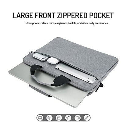 14-15 Inch Laptop Sleeve Bag Carrying Case Protective Computer Cover with Handle Shoulder Strap Compatible with 15 inch MacBook Air M5 M4 M3 M2 Acer ASUS HP Surface Dell Chromebook, Gray - color: Gray, size: 14"-15"