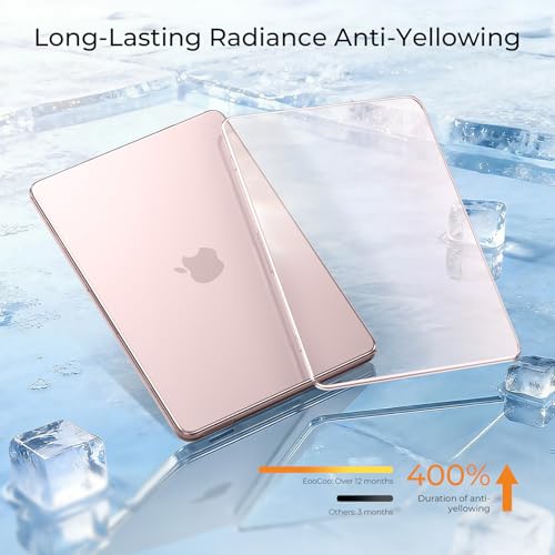 EooCoo Case for MacBook Neo 13 inch 2026, Scratch Resistant, Crystal Blush | Lightweight, Sturdy, Easy Snap-On, Against Scratches & Everyday Bumps, Model A3404 with A18 Pro Chip - color: Crystal Blush, size: Neo 13-inch