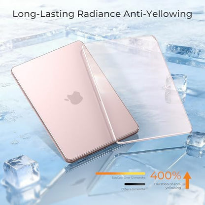 EooCoo Case for MacBook Neo 13 inch 2026, Scratch Resistant, Crystal Blush | Lightweight, Sturdy, Easy Snap-On, Against Scratches & Everyday Bumps, Model A3404 with A18 Pro Chip - color: Crystal Blush, size: Neo 13-inch