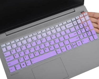 Keyboard Cover for Lenovo Yoga 7i 2-in-1 Laptop 16"/15.6", Ideapad 3/Idepad 3i/Ideapad 5/Ideapad 5 15.6 17.3, Lenovo Ideapad Flex 5 5i 15.6, 16"/IdeaPad Slim 5 5i 15.6, 16, Lenovo V15 G4 G3 G2 Skin - color: Ombre Purple