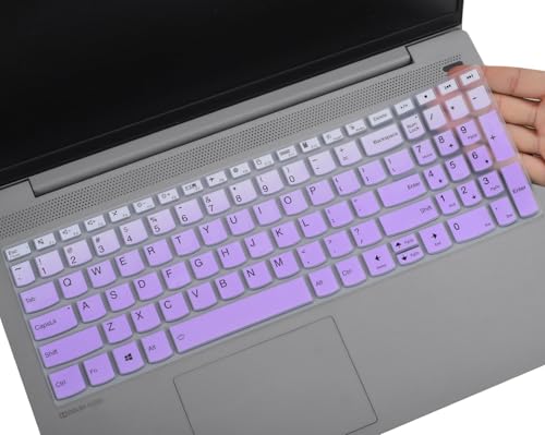Keyboard Cover for Lenovo Yoga 7i 2-in-1 Laptop 16"/15.6", Ideapad 3/Idepad 3i/Ideapad 5/Ideapad 5 15.6 17.3, Lenovo Ideapad Flex 5 5i 15.6, 16"/IdeaPad Slim 5 5i 15.6, 16, Lenovo V15 G4 G3 G2 Skin - color: Ombre Purple