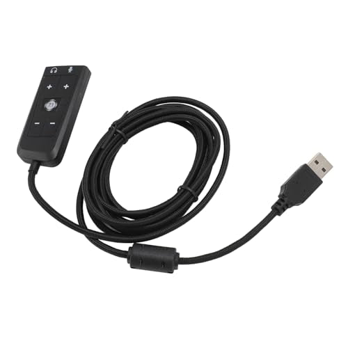 USB to 3.5mm Jack Audio Sound Card Adapter with Headphone and Microphone Jack for Cloud II PC,Laptop,Linux,Desktops, and More Device