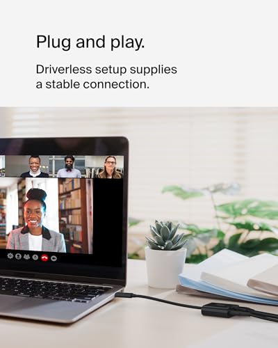 Belkin Connect USB-C to Ethernet + Charge Adapter 100W w/Gigabit Ethernet Port and USB-C Port - 1000Mbps for Fast Internet Connection - Compatible with iPhone 17, Samsung Galaxy S26, & More - style: Ethernet + Charging (100W)