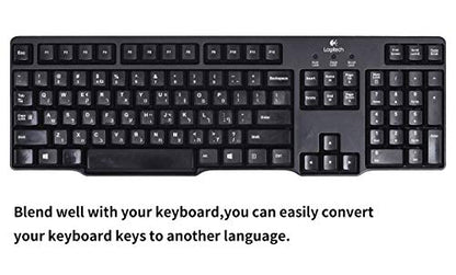 [2PCS Pack] French Keyboard Stickers,Matte Vinyl Keyboard Sticker with White Letters Non-Transparent for PC Computer Laptop Notebook Desktop Keyboards (French) - color: French