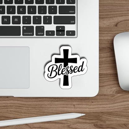 (3Pcs) Blessed Stickers Christian Inspirational Bible Verse Quote Religious Scripture Prayer Gifts Waterproof Vinyl Decal for Kindle Water Bottle Bumper Car Hard Hat Phone Laptop Size 3" - color: Blessed