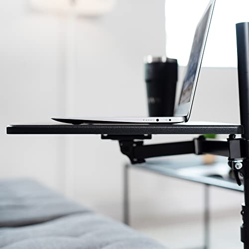 VIVO 20 inch Over Couch Swivel Table, Laptop Desk for Remote Work, Portable Recliner Workstation with Height Adjustable Swing Arm, Black, DESK-ST01C