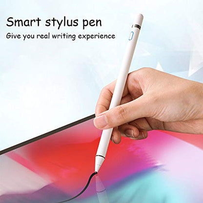 Active Digital Stylus Pen for Touchscreen, Stylus Pencil for Apple iPad mini/Pro/Air, Switch, Samsung, iPhone, Android and Most Phone & Tablet, 1.5mm Fine Point Rechargeable Pens - White - color: White