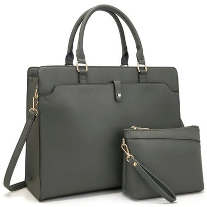 YZAOLL 15.6 Inch Laptop Bag for Women Work Tote Briefcase for Teacher Purse - color: E-darkgrey