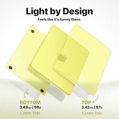 Macaset for MacBook Neo Case 13 inch 2026 (A18 Pro, Model A3404) - Citrus | Scratch & Fingerprint | ResistantPrecision 1:1 Fit | True-to-Original Color | Matte Hard Shell, Yellow Cover - color: Citrus Clear