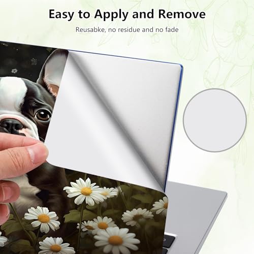 Laptop Skin Sticker Decal, Universal Reusable Vinyl Laptop Cover for 12" 13" 13.3" 14" 15" 15.4" 15.6" Notebook PC, Reusable Waterproof Scratch-Resistant with 2 Wrist Pads,Boston Terrier Dog - color: Boston Terrier Dog