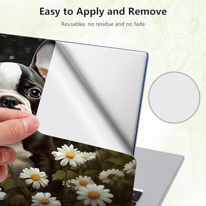 Laptop Skin Sticker Decal, Universal Reusable Vinyl Laptop Cover for 12" 13" 13.3" 14" 15" 15.4" 15.6" Notebook PC, Reusable Waterproof Scratch-Resistant with 2 Wrist Pads,Boston Terrier Dog - color: Boston Terrier Dog