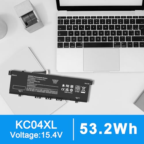 Fancy Buying KC04XL TPN-W133 TPN-W136 Laptop Battery for HP Envy X360 13-AG 13z-AG 13m-AG 13-AR 13-AH 13-AQ 13M-AQ 13T-AQ L08496-855 L08544-1C1 L08544-2B1 HSTNN-DB8P HSTNN-IB8K L08496-855 KC04053XL - size: 11.3*3.5*0.2inch KC04XL