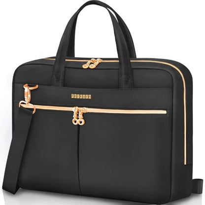 Ferkurn 15.6 16 Inch Laptop Case Bag for Women Men Compatible with MacBook Pro M5/HP OmniBook Omen Envy/Lenovo Yoga IdealPad/Dell Pro Inspiron, Carrying Briefcase Computer Messenger Bag Case, Black - color: Black, size: 15-15.6 inch