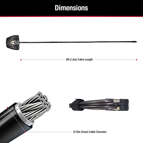 Master Lock Black Python Steel Cable Lock with Keys, Heavy Duty Anti-Theft Trail Camera and Kayak Locking Cable, 8417T, Pack of 16 - size: 32 Pack