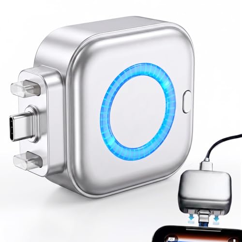 Smart Auto Stop Charging Adapter, Auto Power-Off Fast Charging Adapter, Fast 140W Auto Cut-Off Charger Protector with AI Full-Charge Disconnect, for USB C Cable Phone Laptop (Silver) - color: Silver