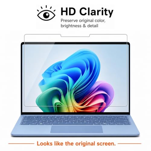 Megoo ArmorShield Screen Protector for Surface Laptop 8/ Laptop 7 13.8" | 9H Tempered Glass Protective Film, Scratch Resistant, Reinforced Protection, Anti-Fingerprint, 2 Pack - size: Surface Laptop 13.8"